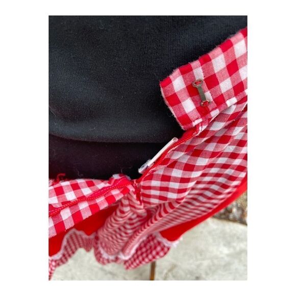 Vintage Soft Pleated Midi Circle Skirt Gingham Farmcore Prairie Sz S - Picture 8 of 12